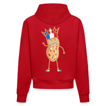 Hello Peanut France Paris Greeting French - Organic Fitted Hoodie Made in EU - red - Back