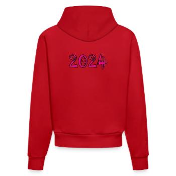 HAPPY NEW YEAR. NEW YEAR'S EVE. NEW YEAR - Organic Fitted Hoodie Made in EU - red - Back