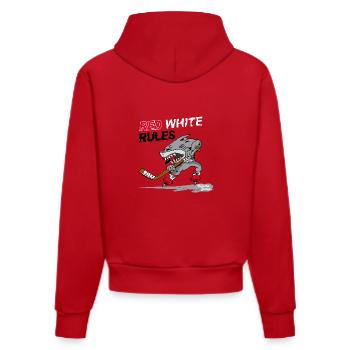 Hai Kölsche Jungs für Hintergrund rot - Organic Fitted Hoodie Made in EU - Rot - Hinten