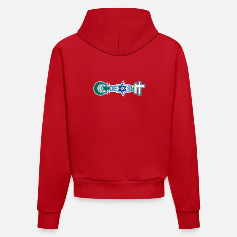 Coexist - Sweat à capuche bio ajusté fabriqué en UE - rouge