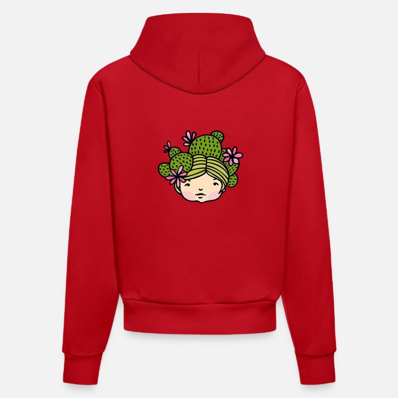 cactées - Sweat à capuche bio ajusté fabriqué en UE - rouge
