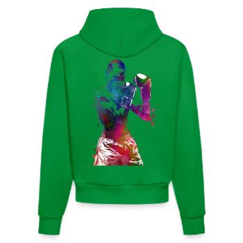 Boxing sport #boxing - Organic Fitted Hoodie Made in EU - City Green - Back