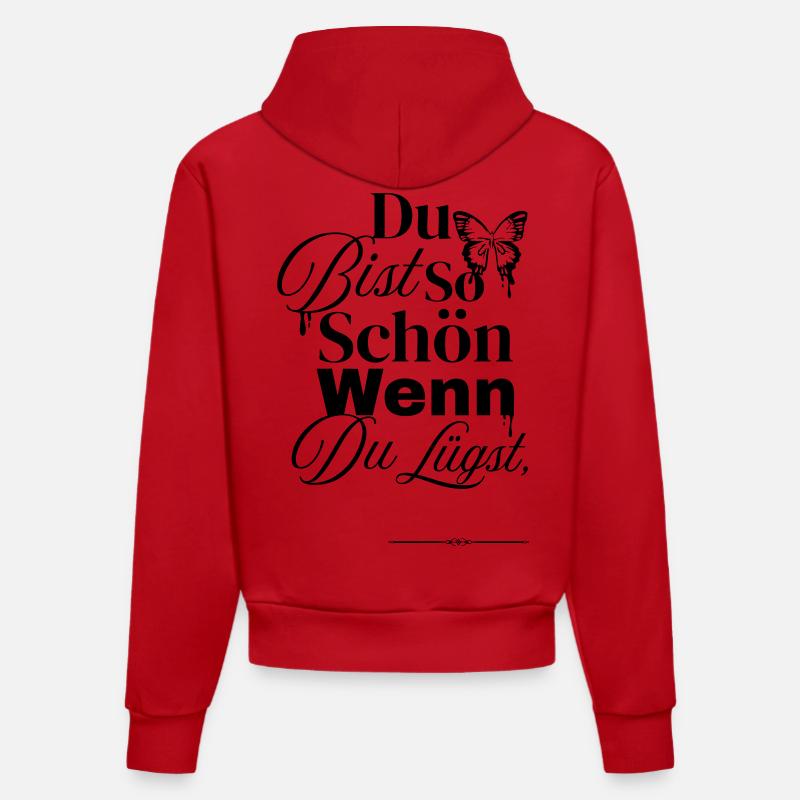 Tellement sympa quand on ment - Sweat à capuche bio ajusté fabriqué en UE - rouge