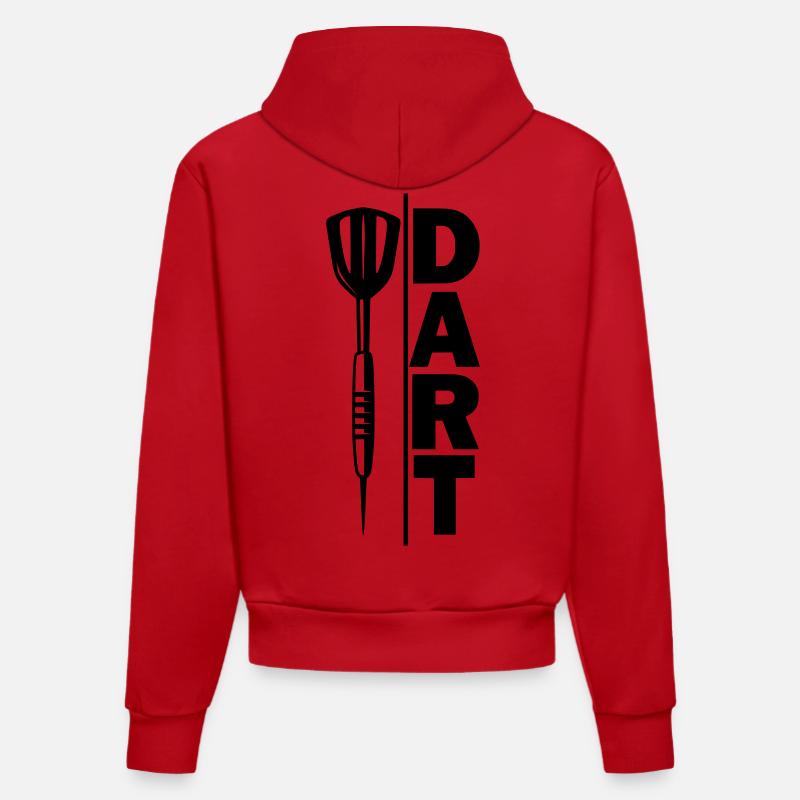 Fléchettes, fléchettes, FLÈCHE DE DASH - Sweat à capuche bio ajusté fabriqué en UE - rouge