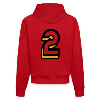 2. HAPPY BIRTHDAY. JOYEUX ANNIVERSAIRE. CHIFFRE - Sweat à capuche bio ajusté fabriqué en UE - rouge - Dos