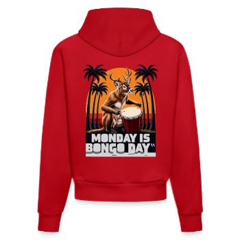 Rentier Affe - Organic Fitted Hoodie Made in EU - Rot - Hinten