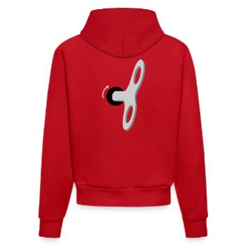 Der Mensch ist eine Maschine - Organic Fitted Hoodie Made in EU - Rot - Hinten