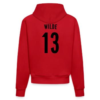Wilde 13, 2014 Müller, Fußball, Nationalelf - Organic Fitted Hoodie Made in EU - Rot - Hinten
