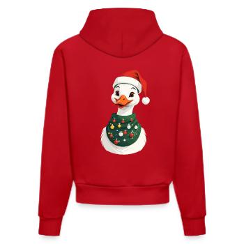 Canard de Noël avec chapeau de Noël - Sweat à capuche bio ajusté fabriqué en UE - rouge - Dos