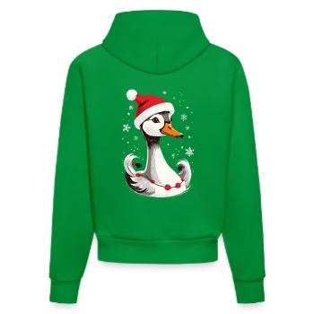 Canard de Noël avec chapeau et flocons de neige - Sweat à capuche bio ajusté fabriqué en UE - City Green - Dos