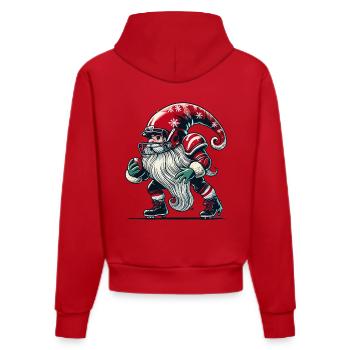 Christmas Football Gnome Dwarf Elf Gnome Gnome - Organic Fitted Hoodie Made in EU - red - Back