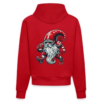 Christmas Football Gnome Dwarf Elf Gnome Gnome - Organic Fitted Hoodie Made in EU - red - Back