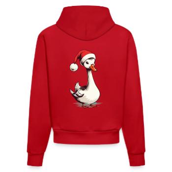 Canard festif avec chapeau de Noël pour Noël - Sweat à capuche bio ajusté fabriqué en UE - rouge - Dos