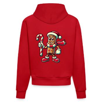 Cinnamon stick holiday joy cartoon - Organic Fitted Hoodie Made in EU - red - Back