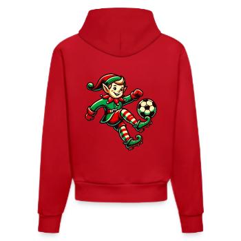 Elfe de Noël Joueur de football Noël Football - Sweat à capuche bio ajusté fabriqué en UE - rouge - Dos