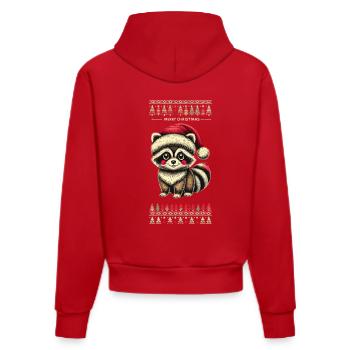 wMignon raton laveur de Noël avec chapeau de Noël - Sweat à capuche bio ajusté fabriqué en UE - rouge - Dos