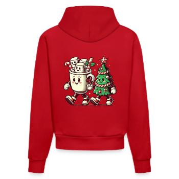 Merry Christmas Retro Style Vintage - Organic Fitted Hoodie Made in EU - red - Back