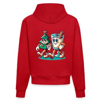 Merry Christmas Retro Style - Organic Fitted Hoodie Made in EU - red - Back