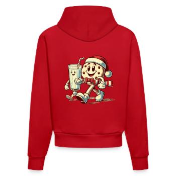 Merry Christmas with retro charm and vintage - Organic Fitted Hoodie Made in EU - red - Back