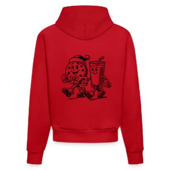 Christmas Vintage Mascot Joy - Organic Fitted Hoodie Made in EU - red - Back