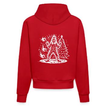 Drôle d’horreur de Noël Elfe en flammes - Sweat à capuche bio ajusté fabriqué en UE - rouge - Dos