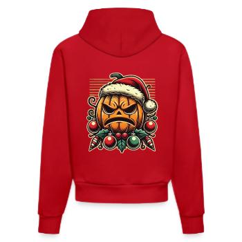 Halloween Christmas Pumpkin Fun - Organic Fitted Hoodie Made in EU - red - Back