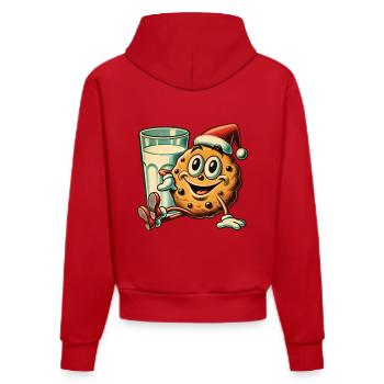 Christmas Retro Vintage Biscuit Style - Organic Fitted Hoodie Made in EU - red - Back