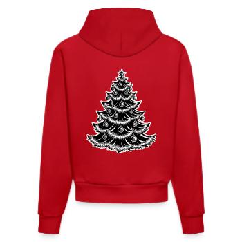 Weihnachtsbaum Mit Kugeln - Organic Fitted Hoodie Made in EU - Rot - Hinten