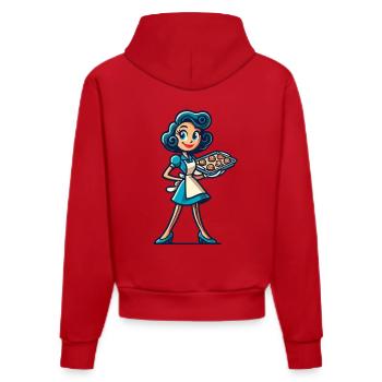 Boulanger joyeux avec plateau à biscuits - Sweat à capuche bio ajusté fabriqué en UE - rouge - Dos