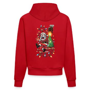 Père Noël Électrocution Chaos Désastre - Sweat à capuche bio ajusté fabriqué en UE - rouge - Dos