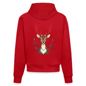 Festliches Rentier Für Weihnachten - Organic Fitted Hoodie Made in EU - Rot - Hinten