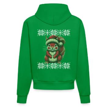 Écureuil de Noël avec chapeau - Sweat à capuche bio ajusté fabriqué en UE - City Green - Dos