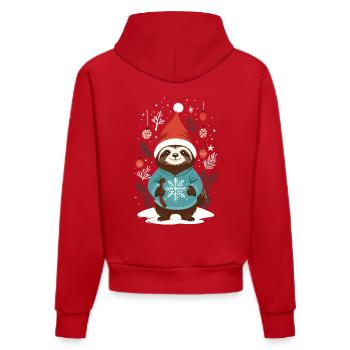 Cozy Christmas Sloth Style - Organic Fitted Hoodie Made in EU - red - Back