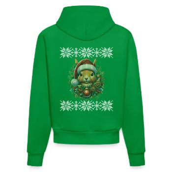 Weihnachtliches Eichhörnchen Im Winterwald - Organic Fitted Hoodie Made in EU - City Green - Hinten