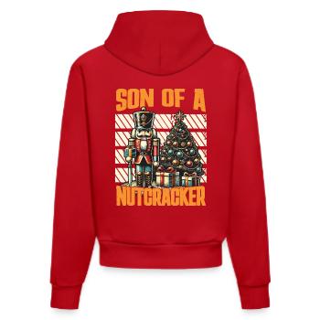 Fils d’un Casse-Noisette Humour de Noël - Sweat à capuche bio ajusté fabriqué en UE - rouge - Dos