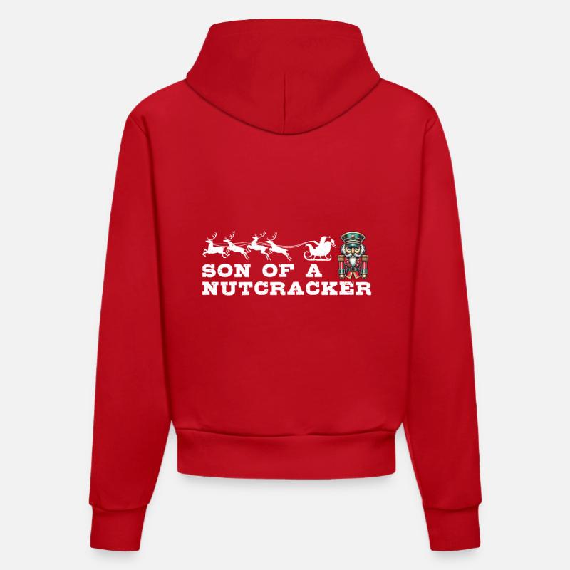 Casse-Noisette de Noël Fun - Sweat à capuche bio ajusté fabriqué en UE - rouge