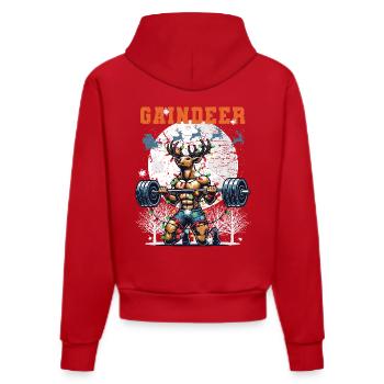 Christmas Workout Reindeer Fitness Humor - Organic Fitted Hoodie Made in EU - red - Back