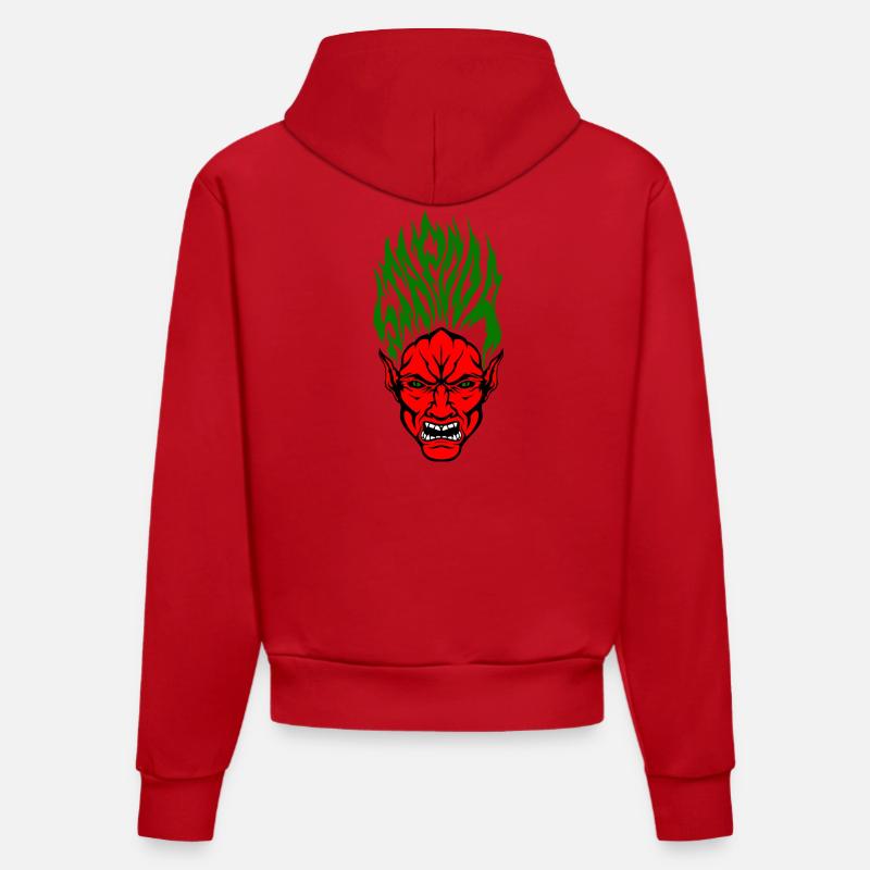 Stapooa couleur démoniaque - Sweat à capuche bio ajusté fabriqué en UE - rouge