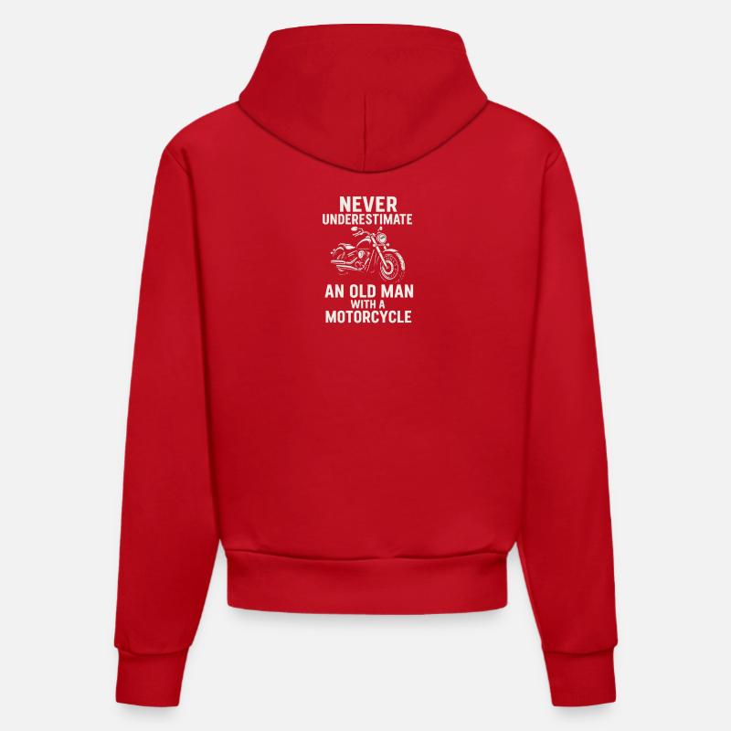 Slogan de moto motivant - Sweat à capuche bio ajusté fabriqué en UE - rouge
