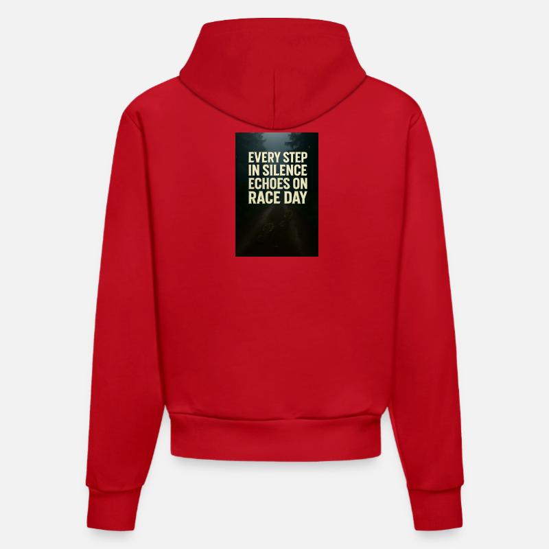 Step_in_Silence - Sweat à capuche bio ajusté fabriqué en UE - rouge