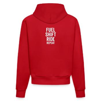 Mouvement du cycle énergétique - Sweat à capuche bio ajusté fabriqué en UE - rouge - Dos
