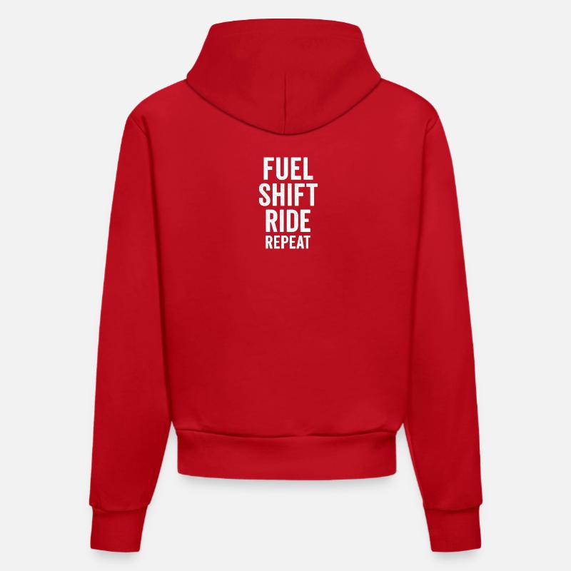 Mouvement du cycle énergétique - Sweat à capuche bio ajusté fabriqué en UE - rouge