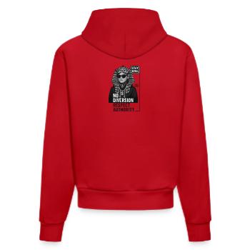 Rebellious Pharaoh Street Style Print - Organic Fitted Hoodie Made in EU - red - Back