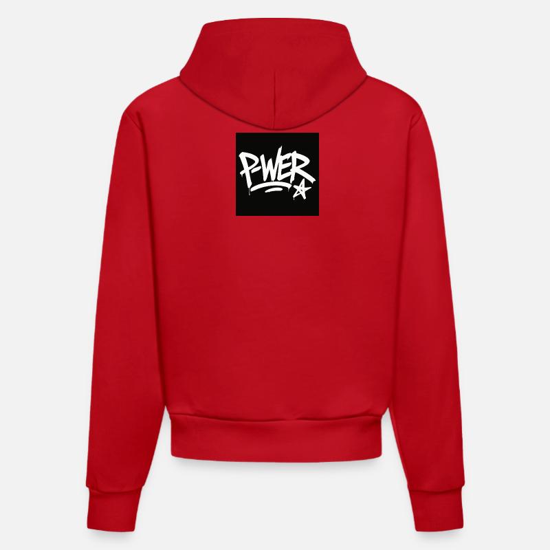 Graffiti Style Power Text Design - Sweat à capuche bio ajusté fabriqué en UE - rouge