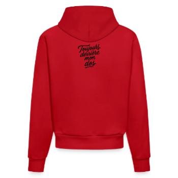 Immer hinter meinem Rücken - Organic Fitted Hoodie Made in EU - Rot - Hinten