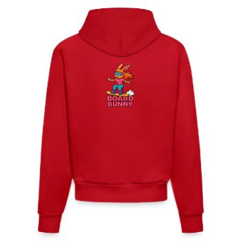 Board Bunny Surf Vibe - Organic Fitted Hoodie Made in EU - Rot - Hinten
