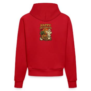 Happy_Halloweenn - Organic Fitted Hoodie Made in EU - Rot - Hinten
