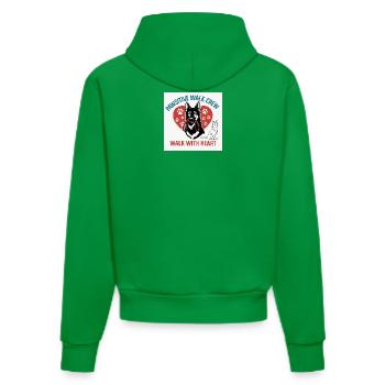 Pawsitive Walk Crew Herzpfoten - Organic Fitted Hoodie Made in EU - City Green - Hinten