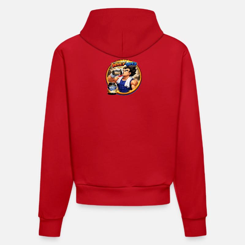 WHEYgeta - Sweat à capuche bio ajusté fabriqué en UE - rouge