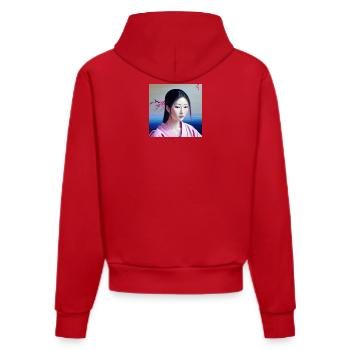 Silent Blossom – Aesthetic Art Design - Organic Fitted Hoodie Made in EU - Rot - Hinten
